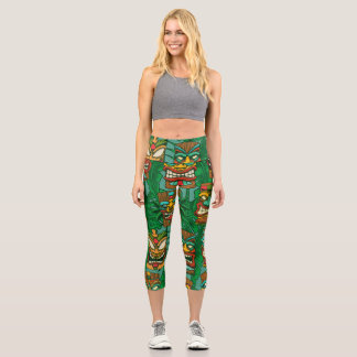Wilde Blume Wasserfarbe: farblos nahtlos Capri Leggings