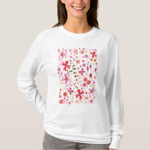 Wilde Blume Wasserfarbe T-Shirt