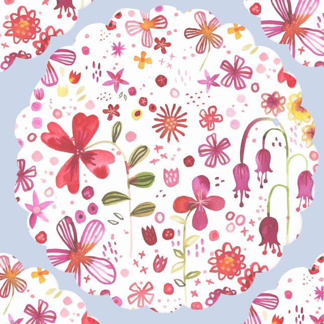 Wilde Blume Wasserfarbe Untersetzer (Watercolor wild flower pattern modern party paper coasters)