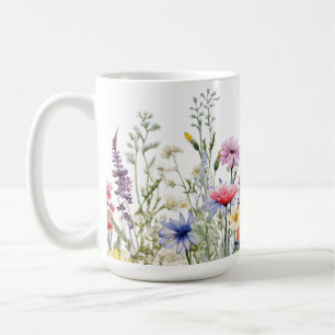 Wilde Blume Wasserfarben Kunst, Dichtung und Musik Kaffeetasse
