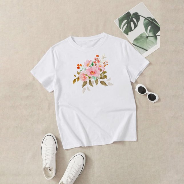 Wilde Blume Wasserfarbiger Zitat T - Shirt (Von Creator hochgeladen)