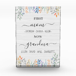 Wilde Blume Weißholz Niedlich Keepake für Oma Fotoblock