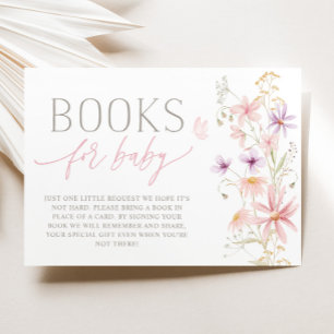 Wilde-Blumen-Baby-Party-Bücher für Baby-Karte Einladung