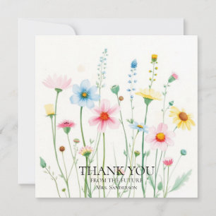 Wilde-Blumen-Biene-Hochzeitsdusche-Dankeskarten Dankeskarte