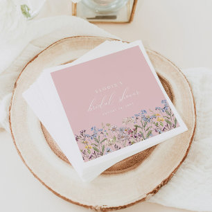 Wilde-Blumen-Braut-Tablett-Papiertücher Floral Ros Serviette