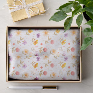 Wilde Blumen Ditsy Aquarell Sommerblumen Seidenpapier