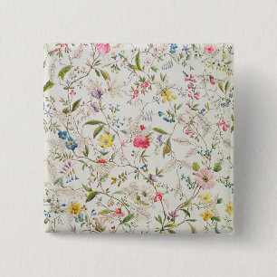 Wilde Blumen entwerfen für silk Material, c.1790 Button