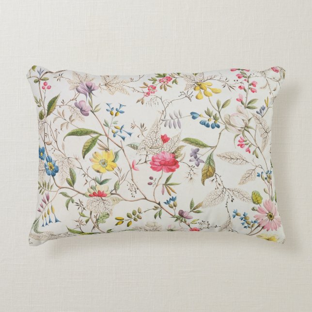 Wilde Blumen entwerfen für silk Material, c.1790 Dekokissen (Vorderseite)