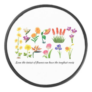 Wilde Blumen Floral Frauen und Mädchen Eishockey Puck