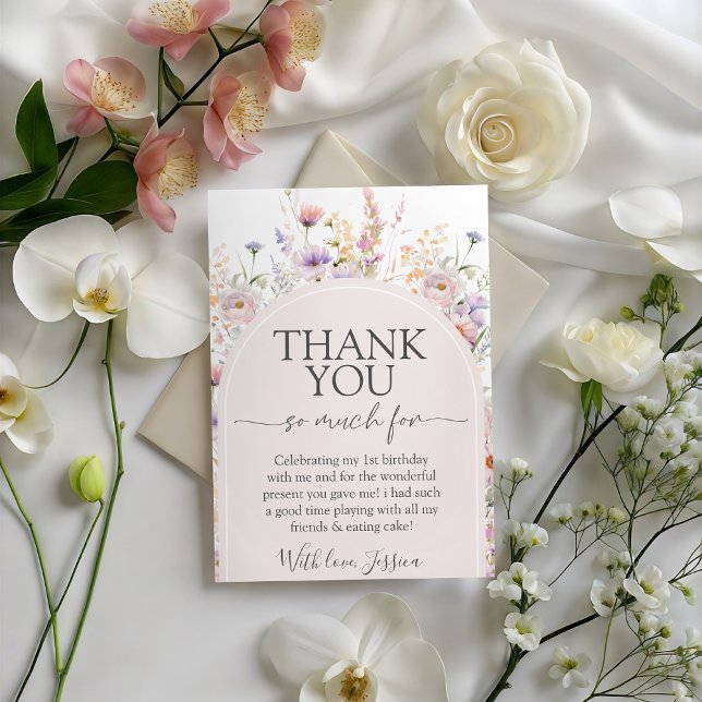 Wilde-Blumen-Geburtstag-Dankeskarten Einladung (Von Creator hochgeladen)