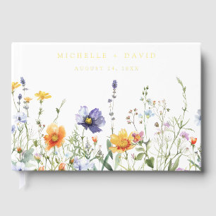 Wilde Blumen Hochzeit auf dem Feld Gästebuch