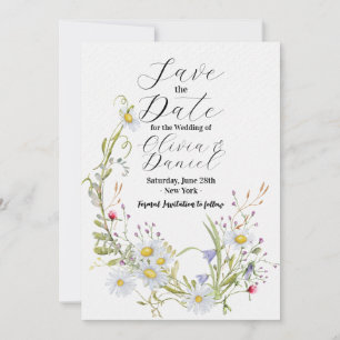 Wilde Blumen Hochzeit Gästebuch Daisy Save The Date