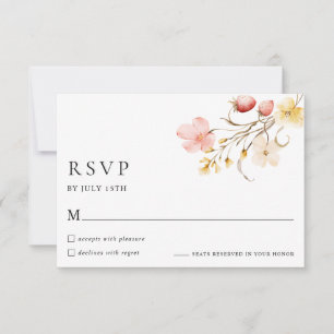 Wilde Blumen Hochzeit RSVP-Karten im Floralgarten- RSVP Karte