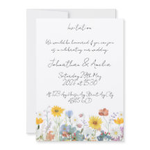 Wilde Blumen Hochzeitseinladung zum Anpassen