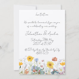Wilde Blumen Hochzeitseinladung zum Anpassen Einladung