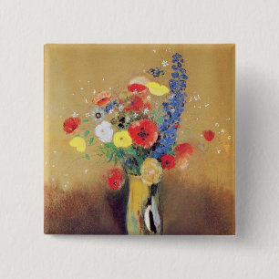 Wilde Blumen in einem Lang-necked Vase, c.1912 Button