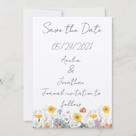 Wilde Blumen individuell gestaltete "Save the Date Einladung