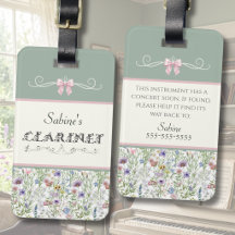 Wilde-Blumen-Klarinette-Schüler-Instrument-Etikett