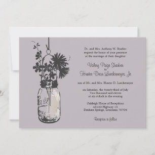 Wilde Blumen & Mason Jar Einladungen für Hochzeite