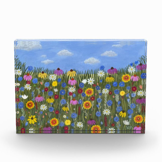 Wilde Blumen mit Gänseblümchen Fotoblock (Vorderseite)