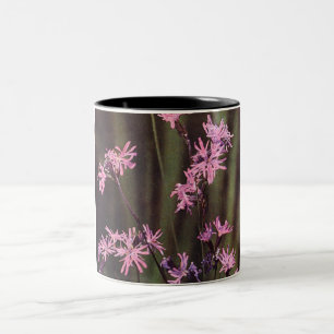 Wilde Blumen Rosa Blumige Ragged Robin Zweifarbige Tasse