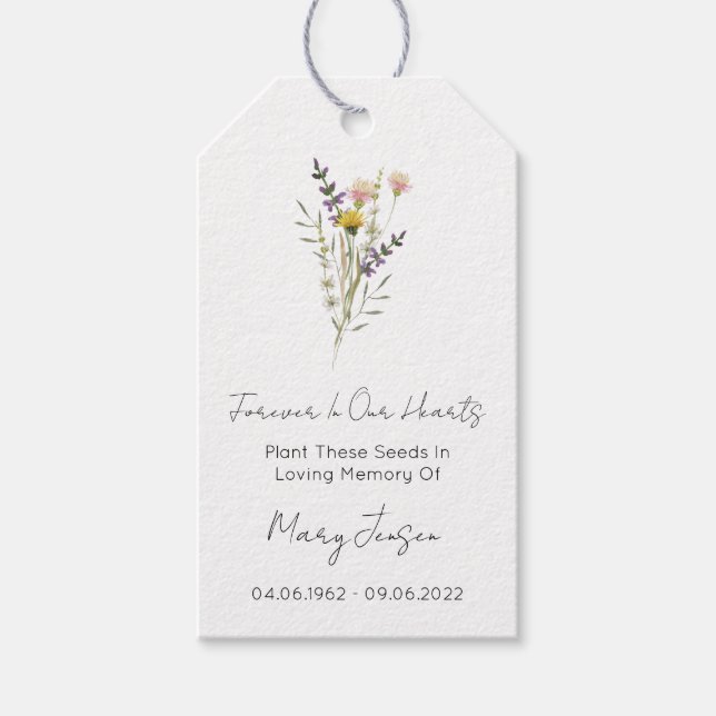Wilde-Blumen-Samen-Päckchen-Trauer-Geschenk-Anhäng Geschenkanhänger (Vorderseite)