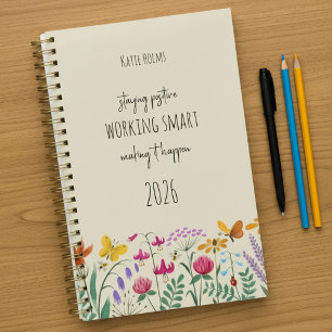 Wilde Blumen Schmetterling Biene Positive Affirmat Planer