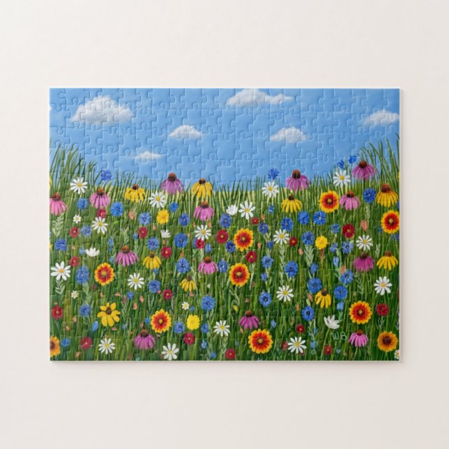 Wilde Blumen und blauer Himmel (Horizontal)
