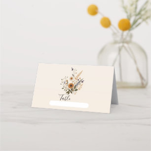 Wilde Blumen Vintage Blumenstrauß Boho Hochzeit Platzkarte
