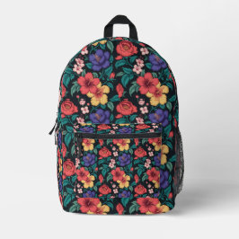 Wilde-Blumen-Wiederholungsmuster Bedruckter Rucksack