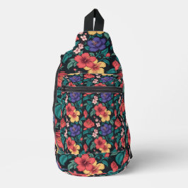 Wilde-Blumen-Wiederholungsmuster Crossbody Bag