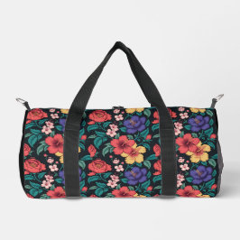 Wilde-Blumen-Wiederholungsmuster Duffle Bag