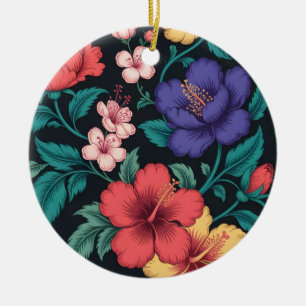 Wilde-Blumen-Wiederholungsmuster Keramik Ornament