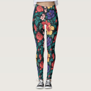 Wilde-Blumen-Wiederholungsmuster Leggings
