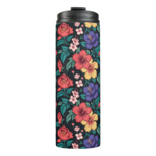 Wilde-Blumen-Wiederholungsmuster Thermosbecher