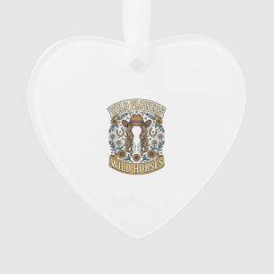 Wilde Blumen Wilde Pferde Vintage Western Floral D Ornament