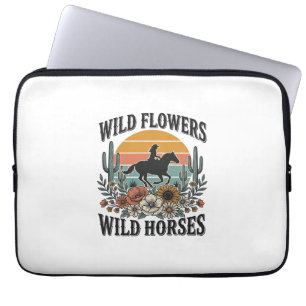 Wilde Blumen Wilde Pferde Western Blumenhemd Desi Laptopschutzhülle