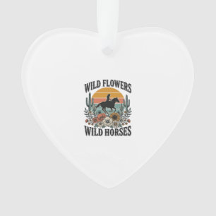 Wilde Blumen Wilde Pferde Western Blumenhemd Desi Ornament