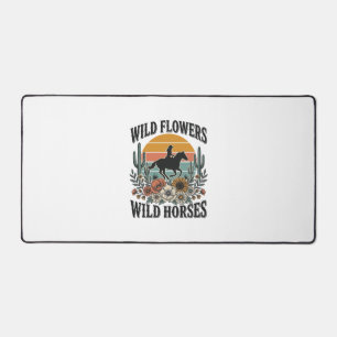 Wilde Blumen Wilde Pferde Western Blumenhemd Desi Schreibtischunterlage