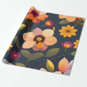 Wilde Blumengestaltung Geschenkpapier