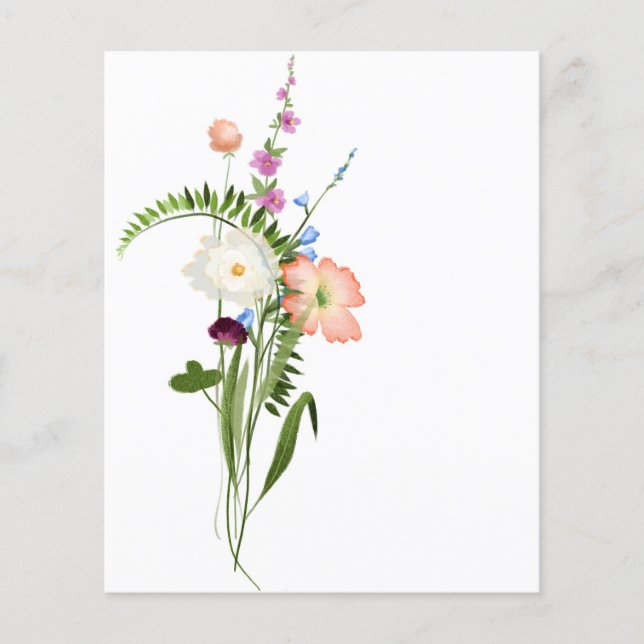 Wilde Blumenstrauß-Schabblonen-Hintergrund (Vorderseite)