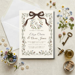 Wilde Blumenwiese Coquette Hochzeit Einladung