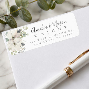 Wilde Blumige Blüten Elegante Schrift Rücksendeadr