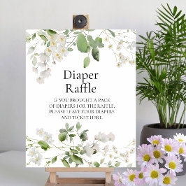 Wilde Blüten Blüten Baby Diaper Raffle Schild
