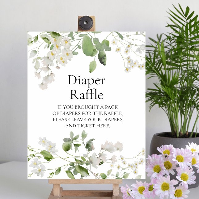 Wilde Blüten Blüten Baby Diaper Raffle Schild (Von Creator hochgeladen)