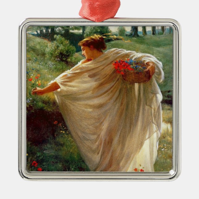 Wilde Blüten (von Edward Poynter) Ornament Aus Metall (Vorne)