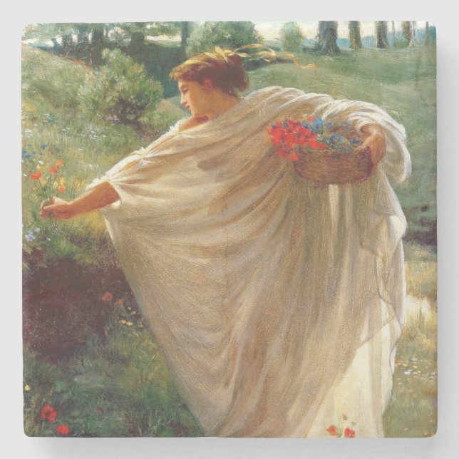 Wilde Blüten (von Edward Poynter) Steinuntersetzer (Vorderseite)