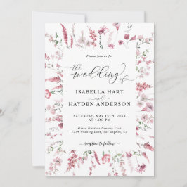 Wilde Blütenblüte in einem QR-Code Einladung