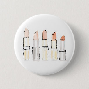 Wilde bunte moderne Lippenstift-Skizze Apples Button