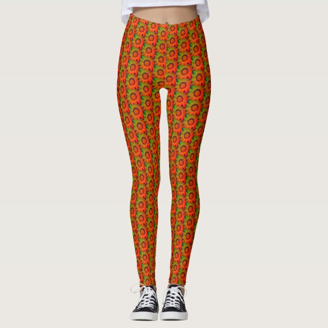 "Wilde Daisies" Gemusterte Leggings (Vorderseite)